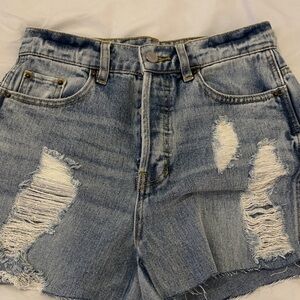 Pacsun Distressed High Waisted Denim Shorts